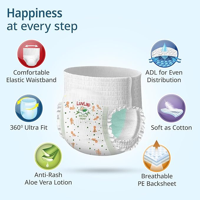 luvlap baby diaper pants medium (7-12kg)